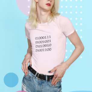 Meisje in binaire code T-shirt