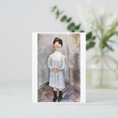Meisje in blauw, Modigliani Briefkaart (Staand voorkant)