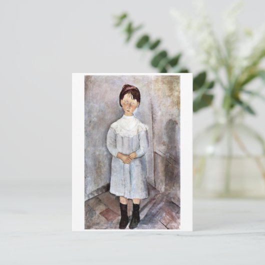 Meisje in blauw, Modigliani Briefkaart (Staand voorkant)