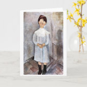 Meisje in blauw, Modigliani Kaart (Gele Bloem)