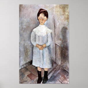 Meisje in blauw, Modigliani Poster
