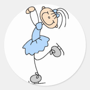 Meisje in blauw schaatser Sticker