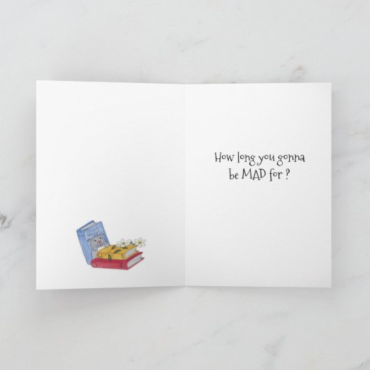 Meisje in blauwe stoel, hoe lang word je boos? kaart (Binnen)