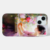 Meisje in bloementuin Case-Mate iPhone case (Achterkant (horizontaal))