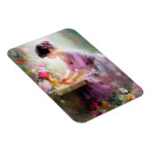 Meisje in bloementuin magneet (Rechterzijde)