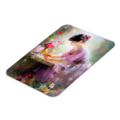 Meisje in bloementuin magneet (Linkerzijde)