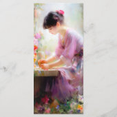 Meisje in bloementuin menu (Achterkant)