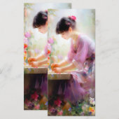 Meisje in bloementuin menu (Voorkant / Achterkant)