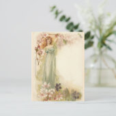   meisje in bloesems briefkaart (Staand voorkant)