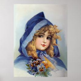 Meisje in Blue Hood Poster