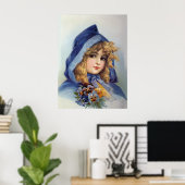 Meisje in Blue Hood Poster (Thuiskantoor)