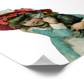 Meisje in Bonnet met kerstkeuken Poster (Hoek)