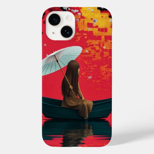 Meisje in Boot Onder Zacht Licht iPhone Case (Achterkant)