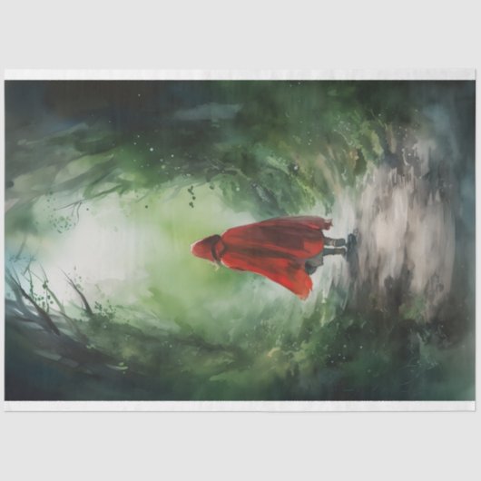 Meisje in bos 2 Decoupage papier (Voorkant)