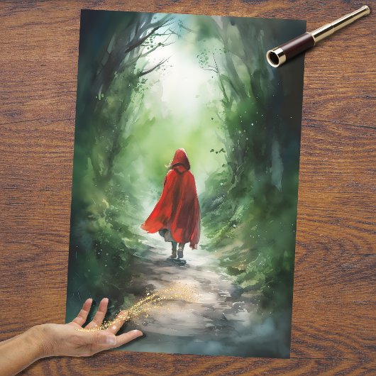 Meisje in bos 2 Decoupage papier