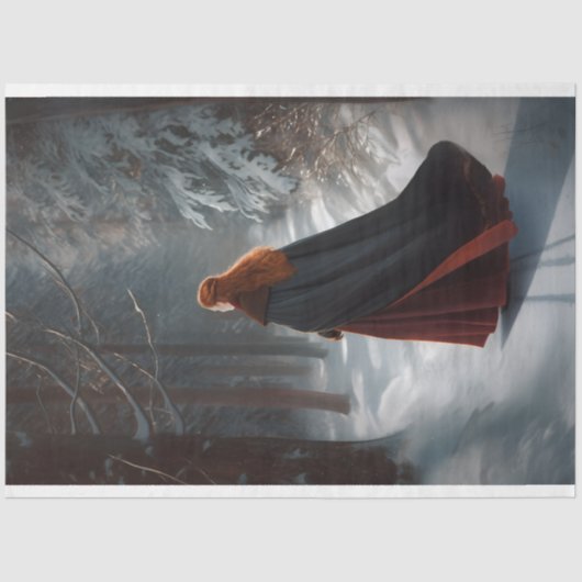 Meisje in bos 3 Decoupage papier (Voorkant)