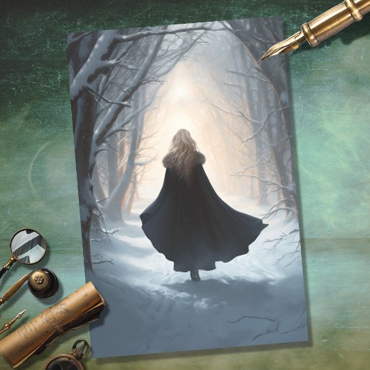 Meisje in Bos 5 Decoupage Paper Tissuepapier