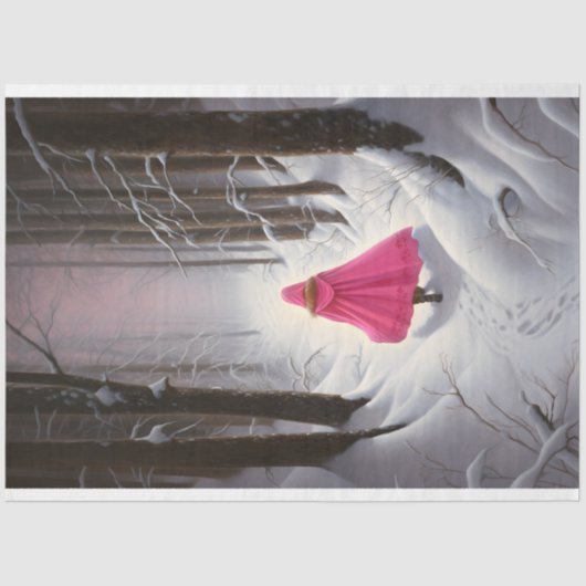 Meisje in bos 6 Decoupage papier (Voorkant)