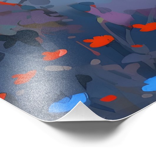 Meisje in bos anime impressionisme foto afdruk (Hoek)