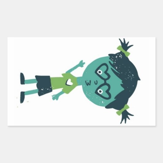 Meisje in bril sticker (Voorkant)