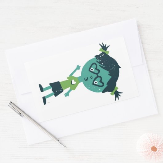 Meisje in bril sticker (Envelop)