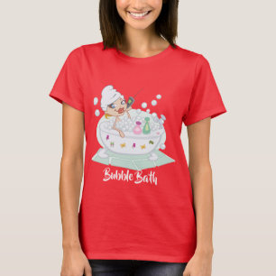 Meisje in Bubble Bath Red T-shirt
