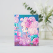 Meisje in Bubblebad met kaarsen en Rozen Briefkaart (Staand voorkant)