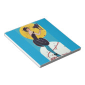 Meisje in Cat-kostuum met haar zwarte kat Notitieblok (Schuin)