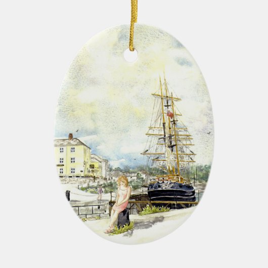 'Meisje in Charlestown' Keramisch Ornament (Voorkant)