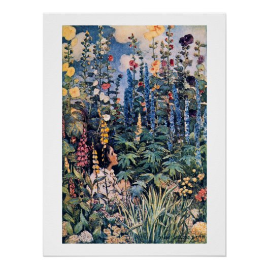 Meisje in de bloementuin, Jessie Willcox Smith Perfect Poster (Voorkant)
