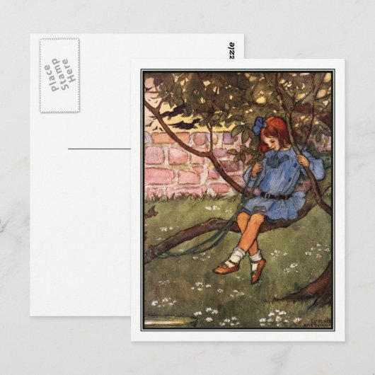  meisje in de boom, door Florence Harrison Briefkaart (Voorkant / Achterkant)