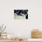 Meisje in de boom, verdacht met luchtSilken Poster (Keuken)