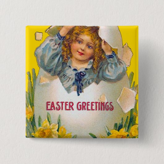 Meisje in de Button van de paasmaaltijd (Voorkant)