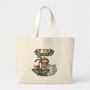 Meisje in de dierentuin grote tote bag