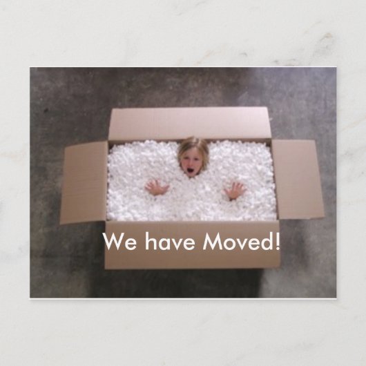 Meisje in de doos aankondigingskaart (Voorkant)