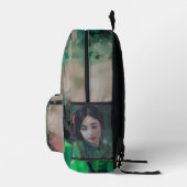 Meisje in de Groene Dress Bedrukte Rugzak (Rechts)