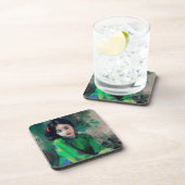 Meisje in de Groene Dress Bier Onderzetter (Rechterzijde)