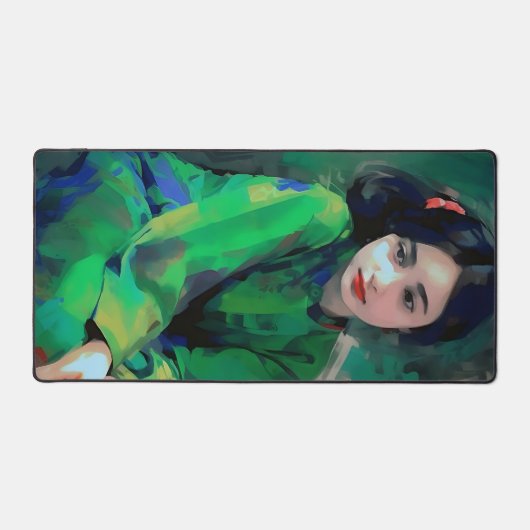 Meisje in de Groene Dress Bureaumat (Voorkant)