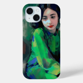 Meisje in de Groene Dress iPhone 15 Case