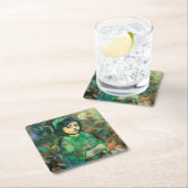 Meisje in de Groene Dress Kartonnen Onderzetters (Insitu)