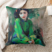 Meisje in de Groene Dress Kussen (Deken)