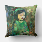 Meisje in de Groene Dress Kussen (Achterkant)