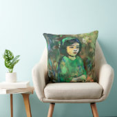 Meisje in de Groene Dress Kussen (Stoel)