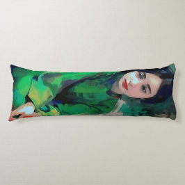 Meisje in de Groene Dress Lichaamskussen