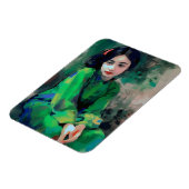 Meisje in de Groene Dress Magneet (Linkerzijde)