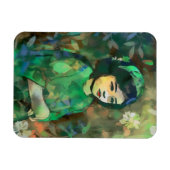 Meisje in de Groene Dress Magneet (Horizontaal)