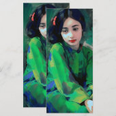 Meisje in de Groene Dress Menu (Voorkant / Achterkant)