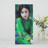 Meisje in de Groene Dress Menu (Staand voorkant)