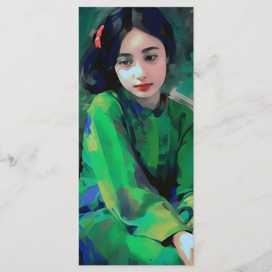 Meisje in de Groene Dress Menu (Voorkant)