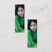 Meisje in de Groene Dress Mini Visitekaartje (Voorkant / Achterkant)